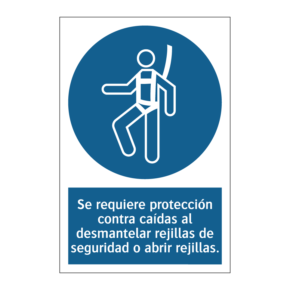 Se requiere protección contra caídas al desmantelar rejillas de seguridad o abrir rejillas.