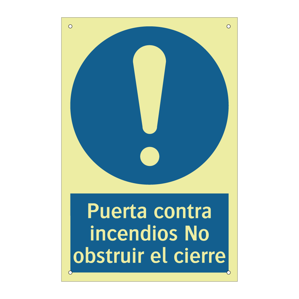 Puerta contra incendios No obstruir el cierre