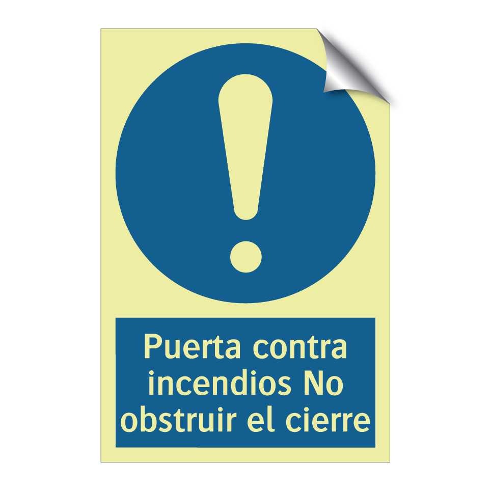 Puerta contra incendios No obstruir el cierre
