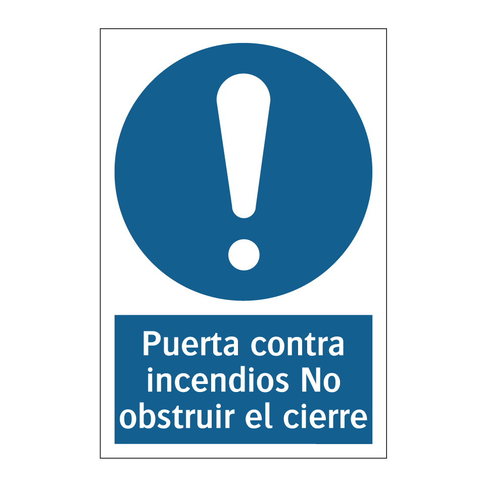 Puerta contra incendios No obstruir el cierre