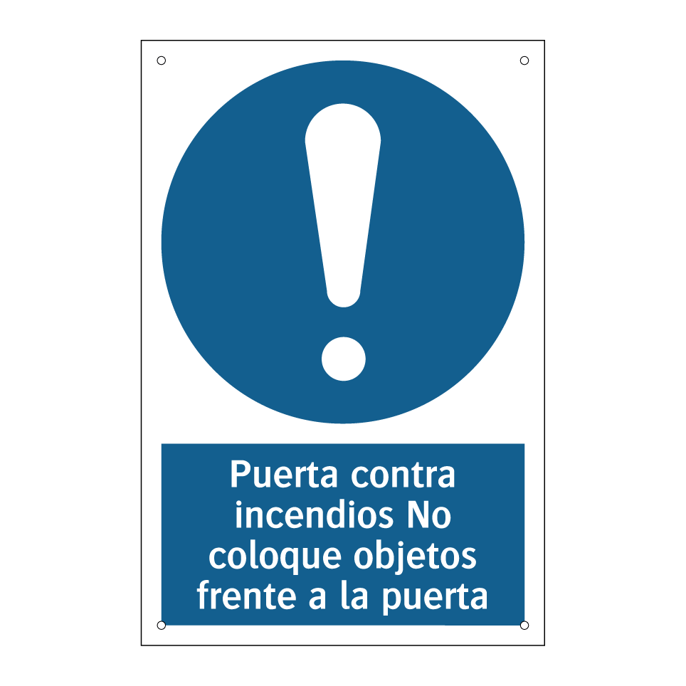Puerta contra incendios No coloque objetos frente a la puerta