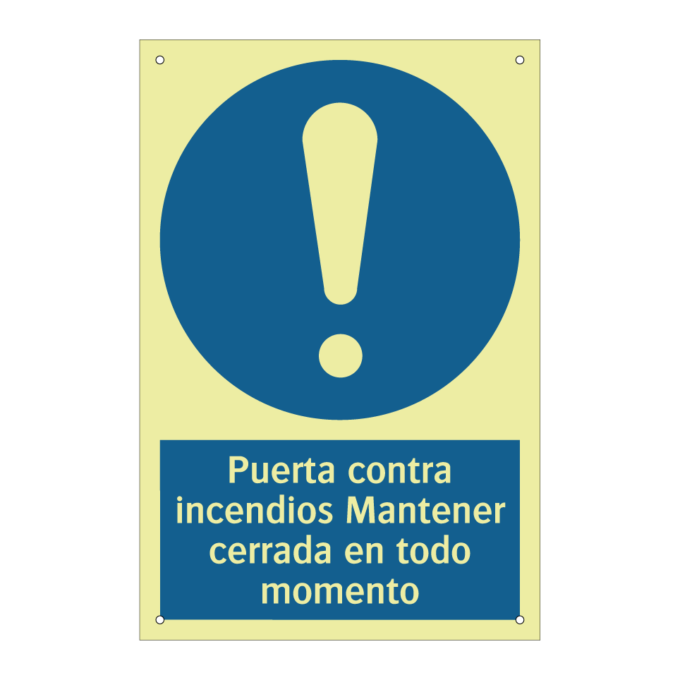 Puerta contra incendios Mantener cerrada en todo momento