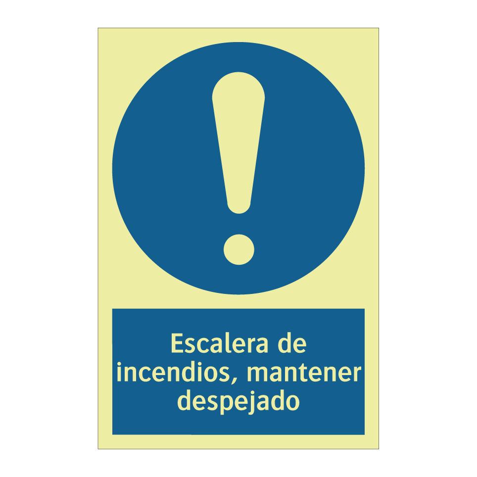 Escalera de incendios, mantener despejado
