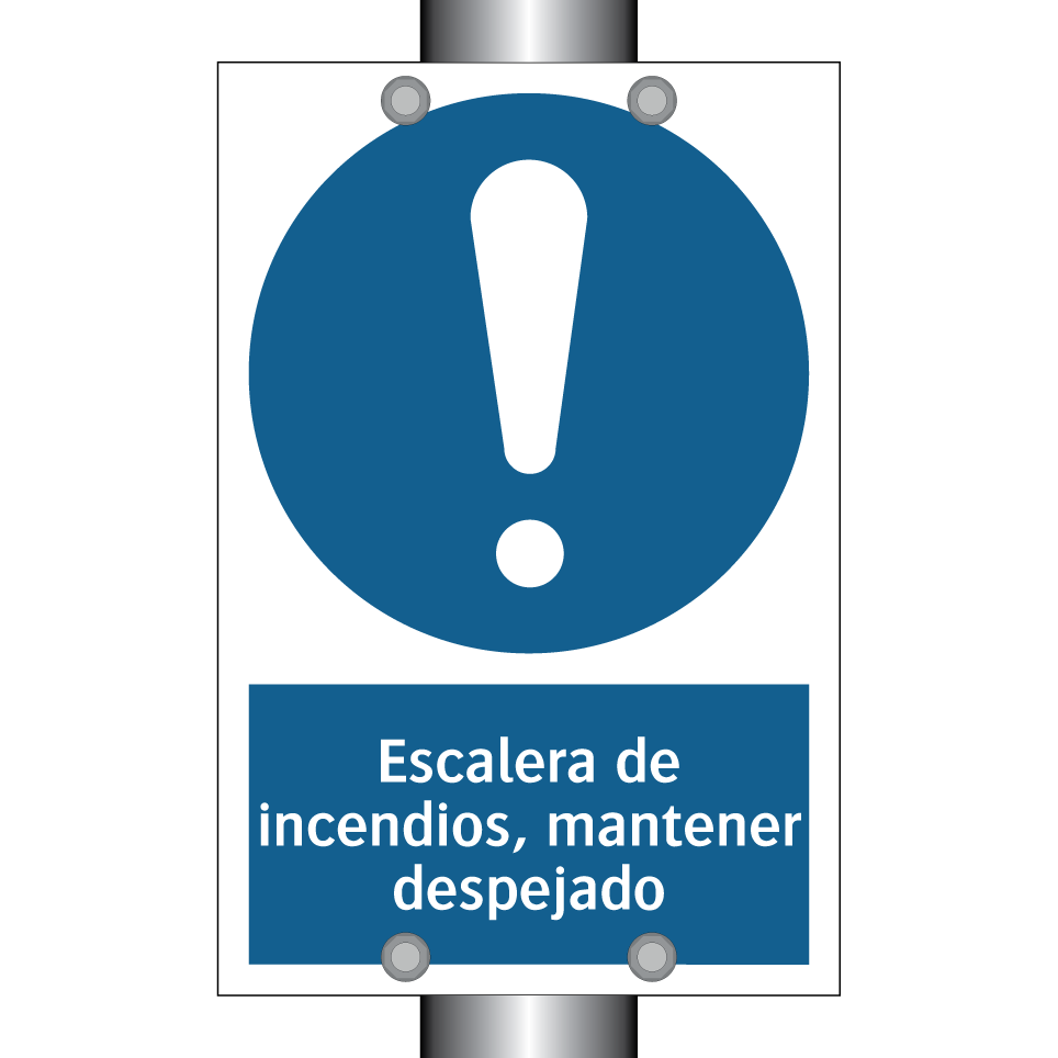 Escalera de incendios, mantener despejado