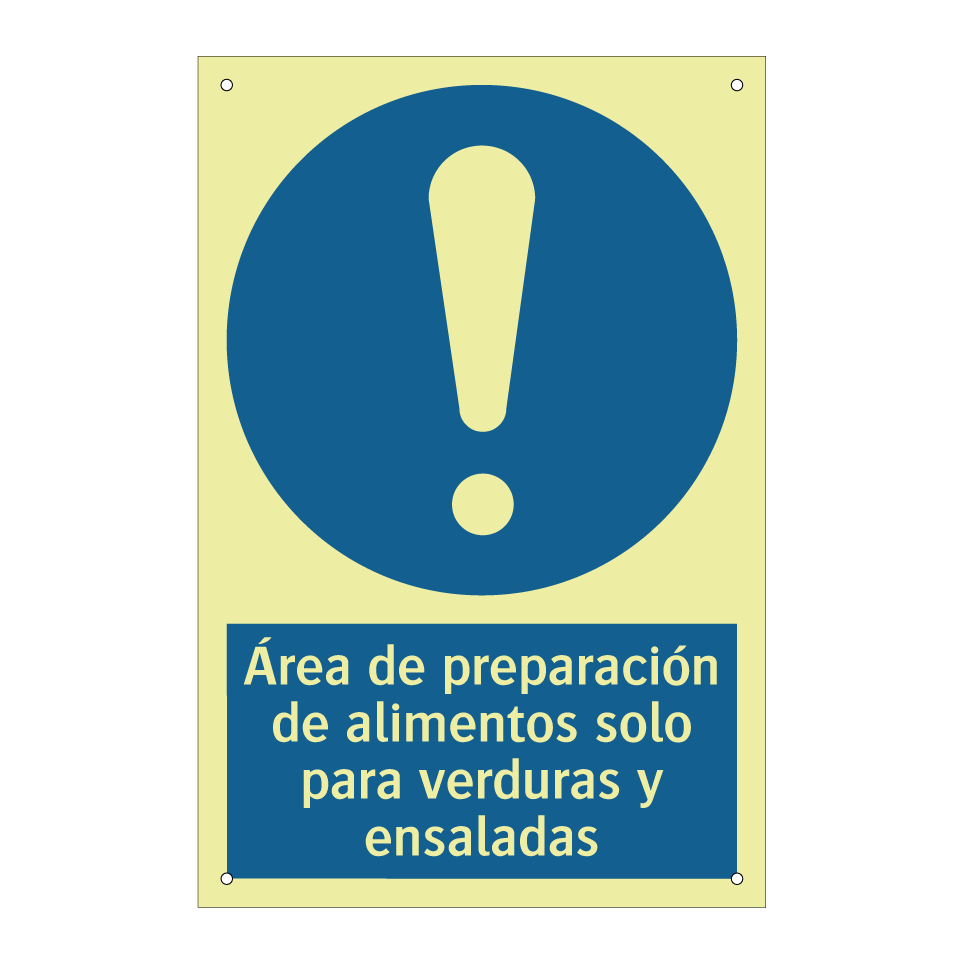 Área de preparación de alimentos solo para verduras y ensaladas