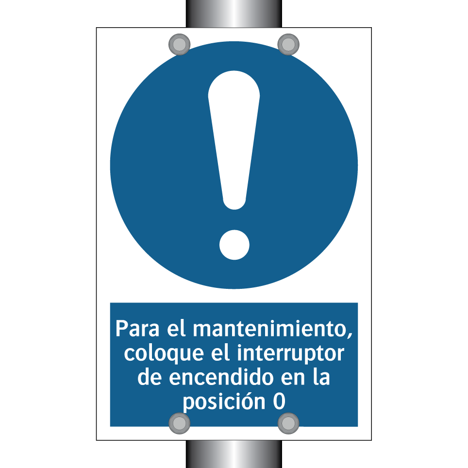 Para el mantenimiento, coloque el interruptor de encendido en la posición 0