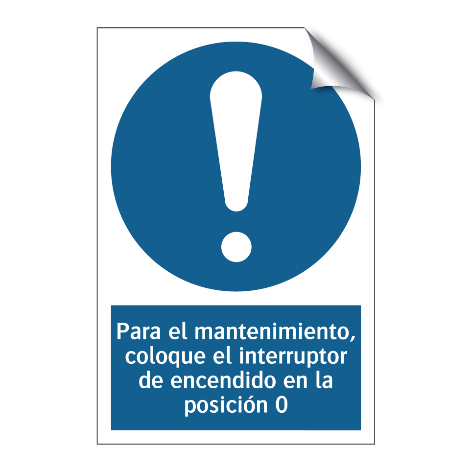 Para el mantenimiento, coloque el interruptor de encendido en la posición 0