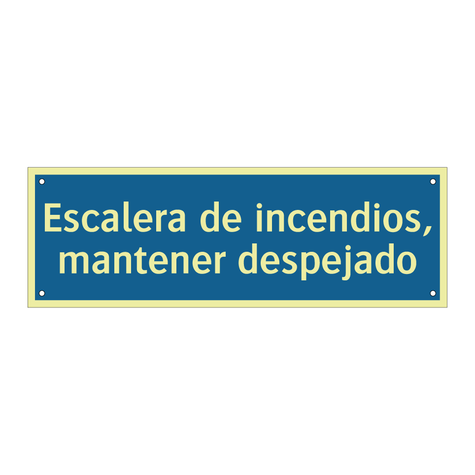 Escalera de incendios, mantener despejado