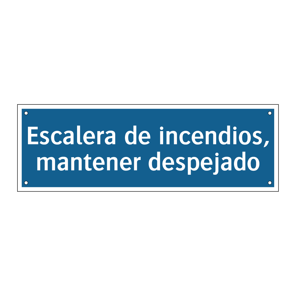 Escalera de incendios, mantener despejado