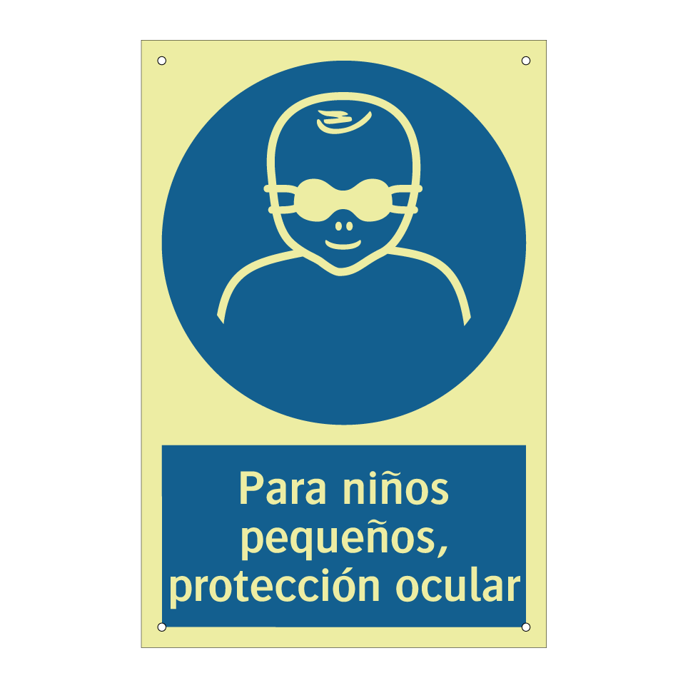 Para niños pequeños, protección ocular
