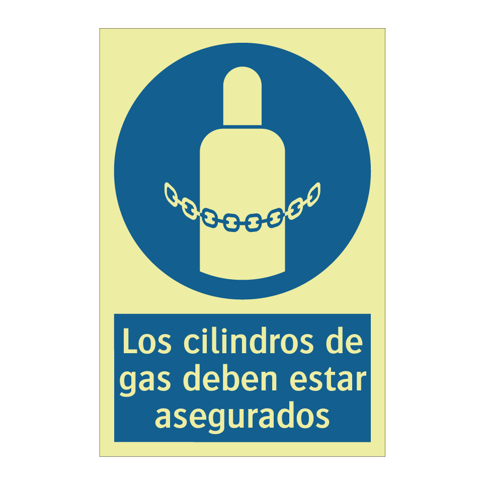 Los cilindros de gas deben estar asegurados