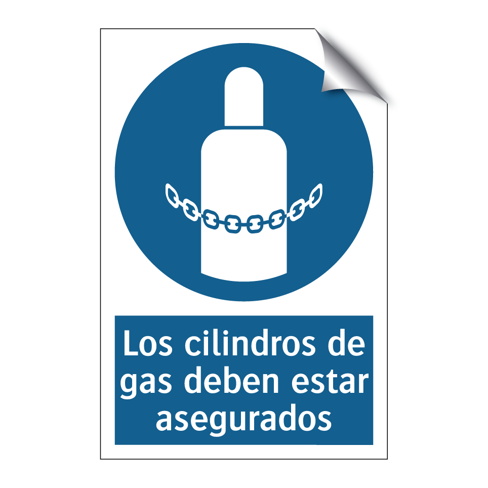 Los cilindros de gas deben estar asegurados