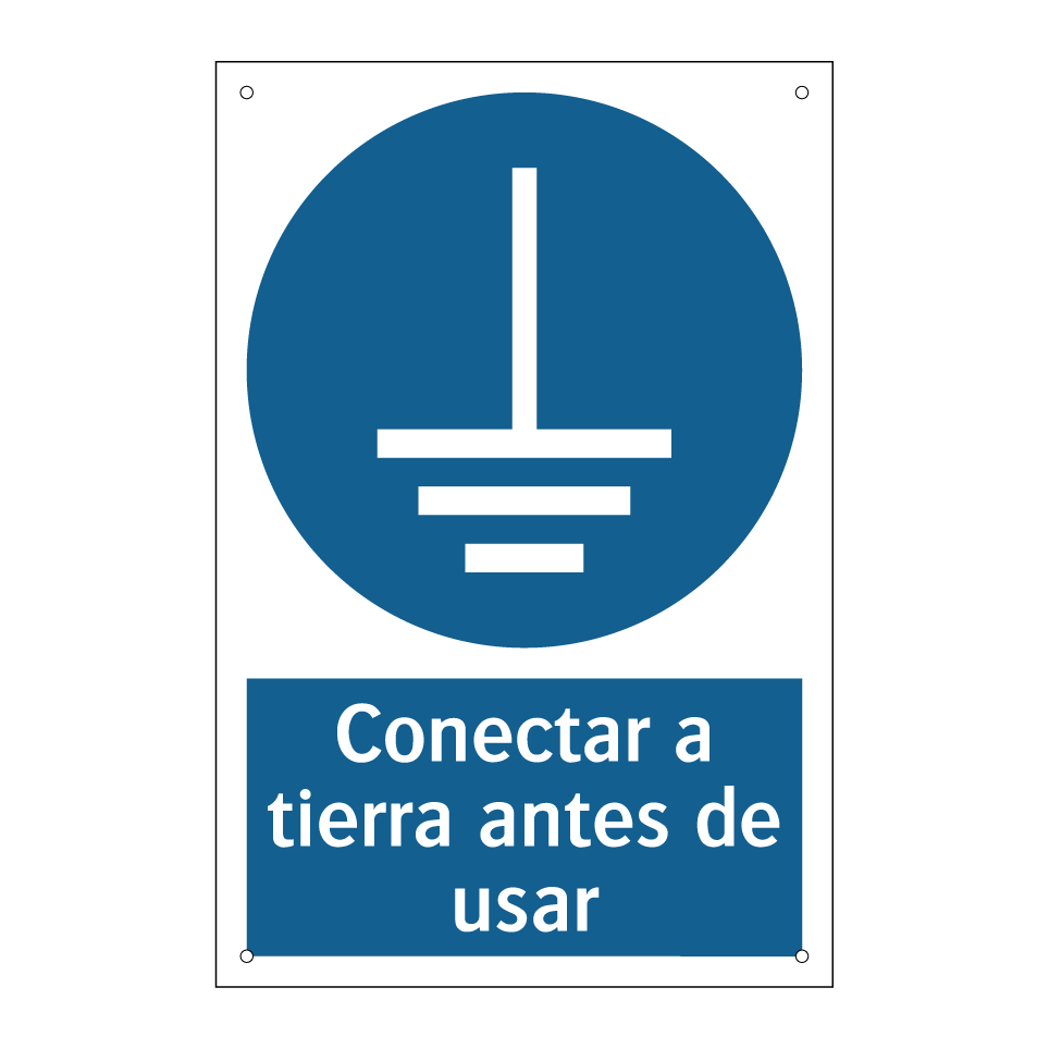 Conectar a tierra antes de usar