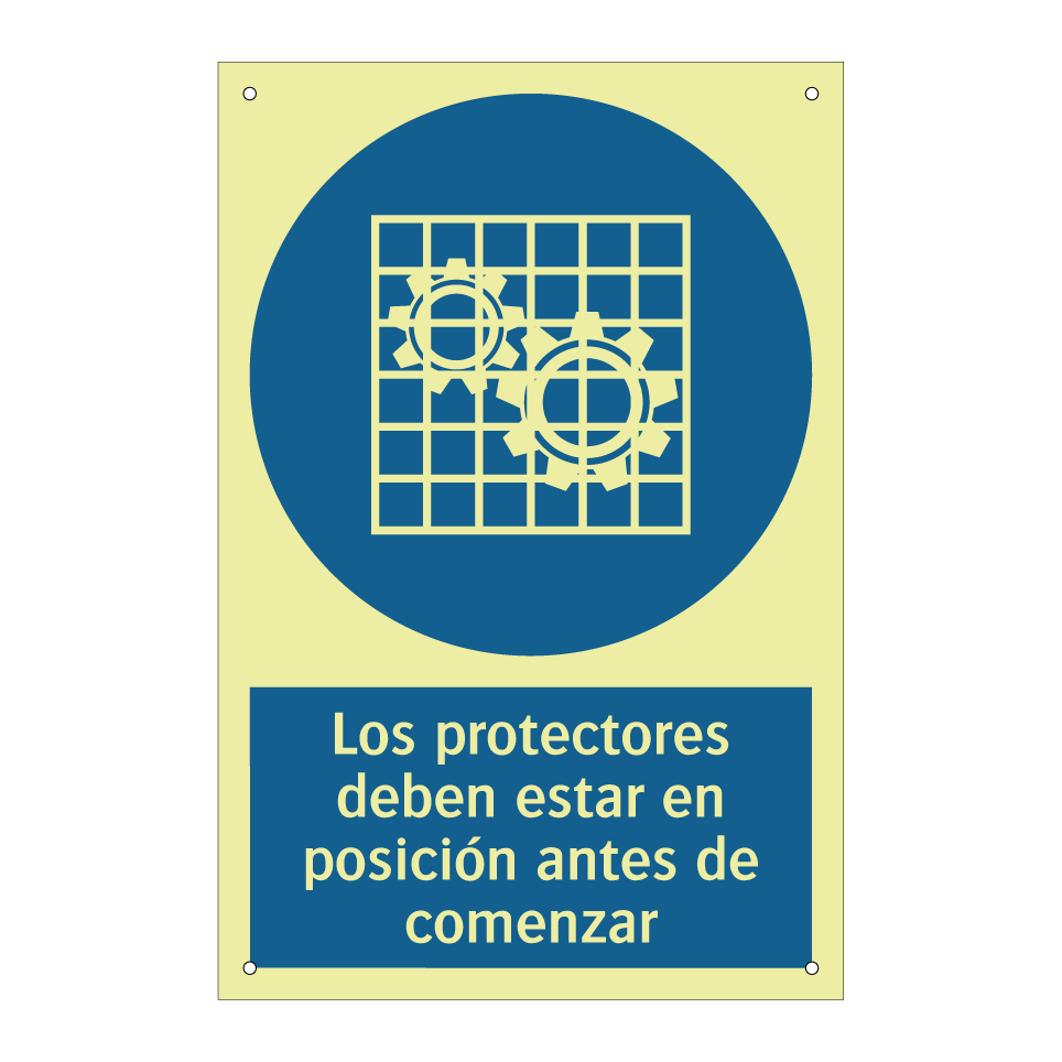 Los protectores deben estar en posición antes de comenzar