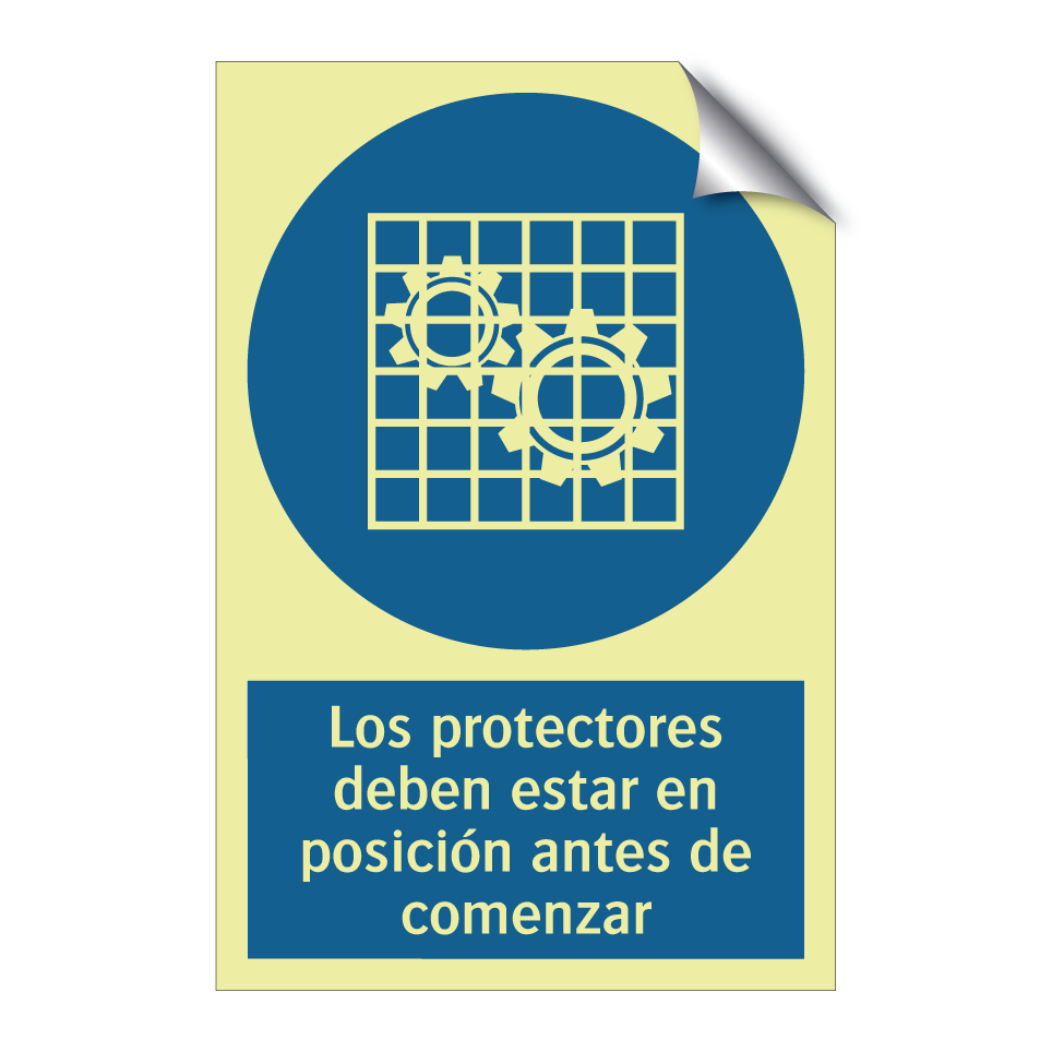 Los protectores deben estar en posición antes de comenzar
