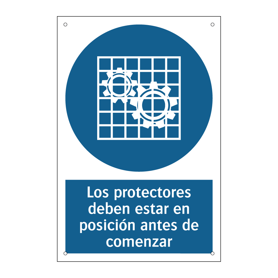Los protectores deben estar en posición antes de comenzar