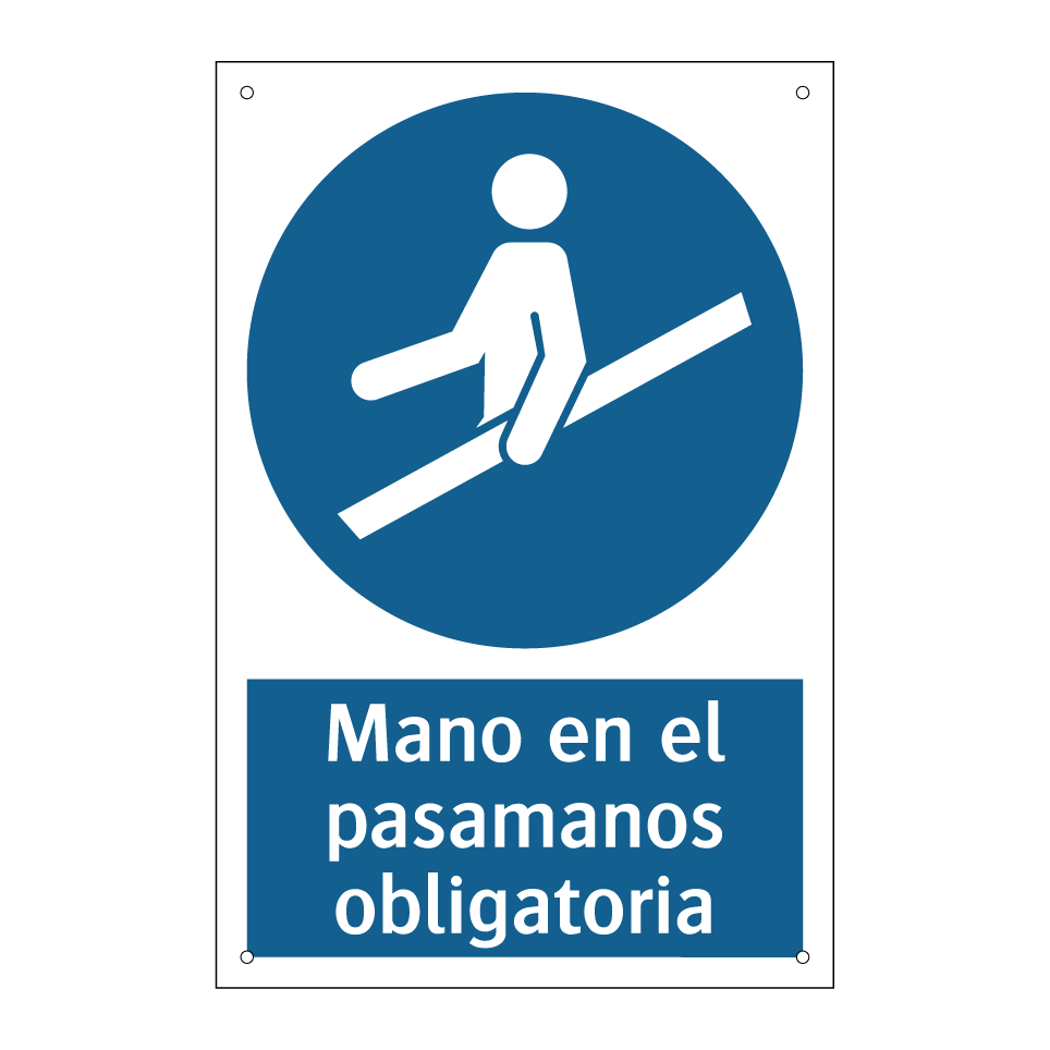 Mano en el pasamanos obligatoria