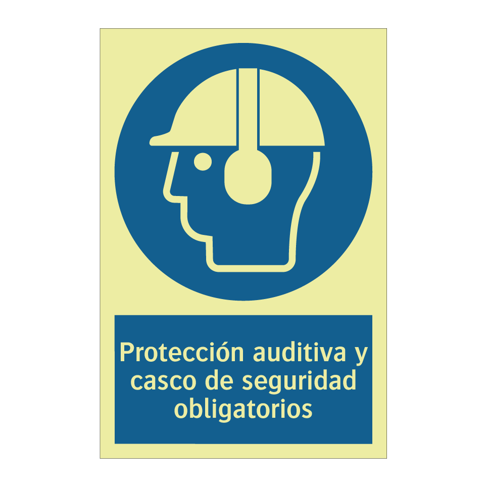Protección auditiva y casco de seguridad obligatorios