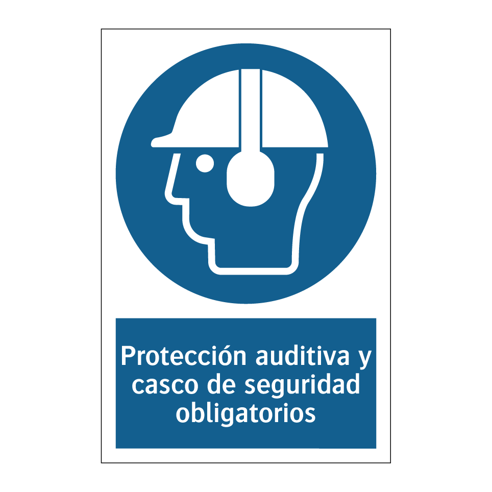 Protección auditiva y casco de seguridad obligatorios