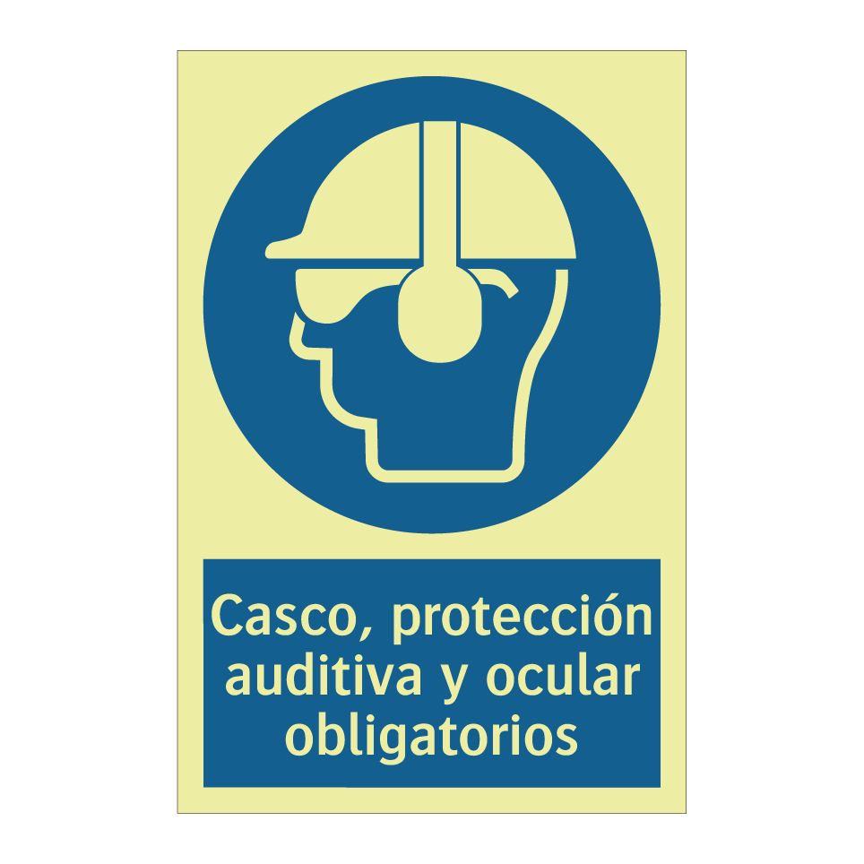 Casco, protección auditiva y ocular obligatorios
