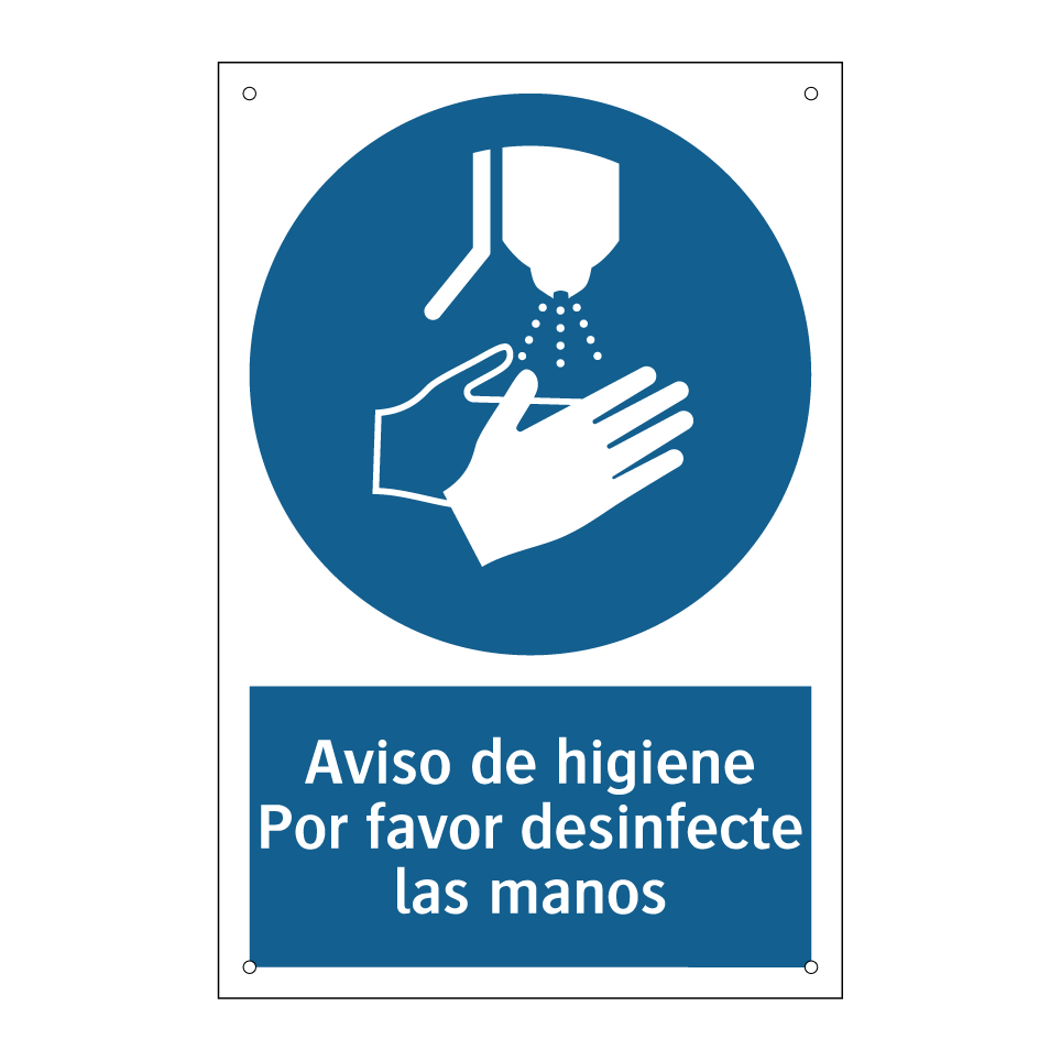 Aviso de higiene Por favor desinfecte las manos