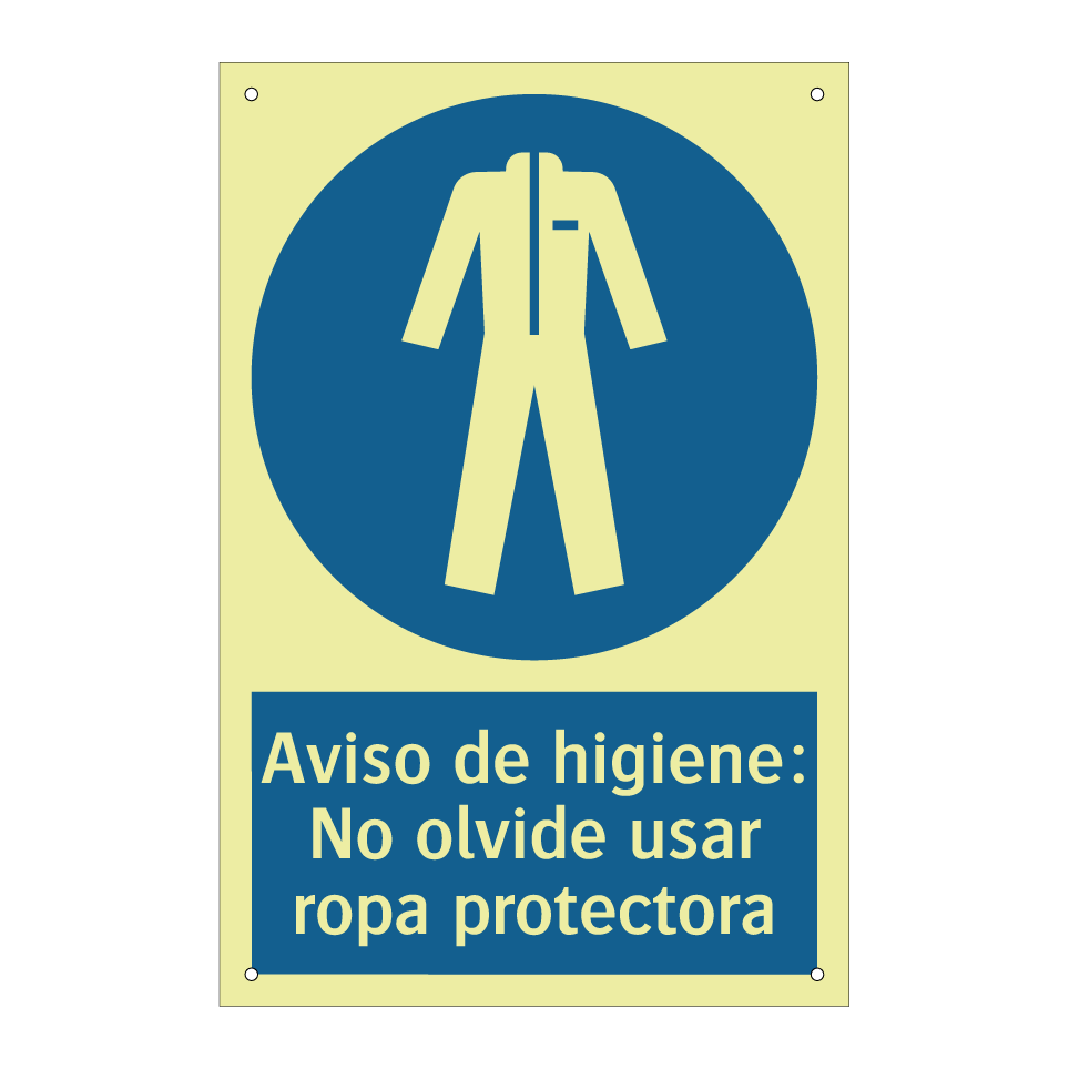 Aviso de higiene: No olvide usar ropa protectora