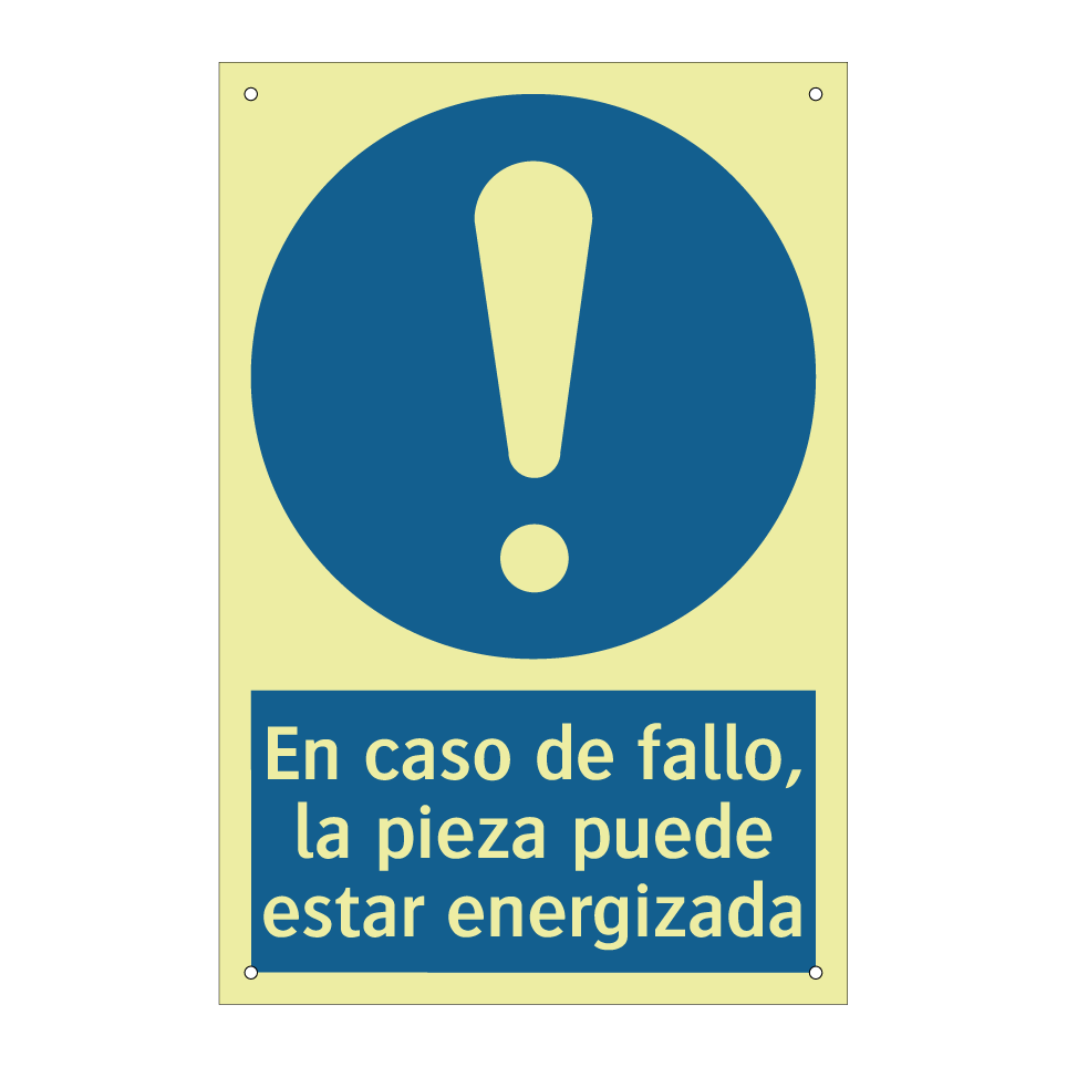 En caso de fallo, la pieza puede estar energizada