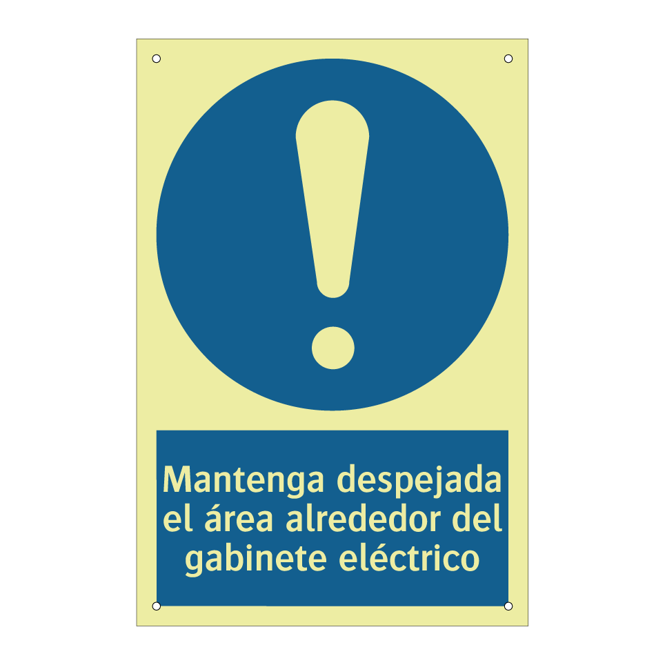 Mantenga despejada el área alrededor del gabinete eléctrico