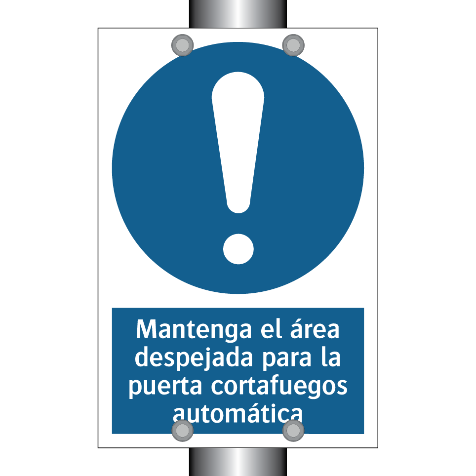 Mantenga el área despejada para la puerta cortafuegos automática