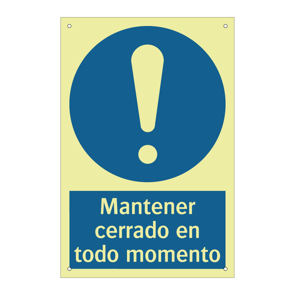 Mantener cerrado en todo momento