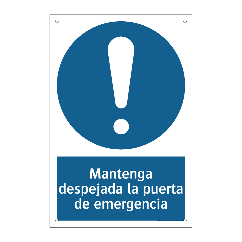 Mantenga despejada la puerta de emergencia