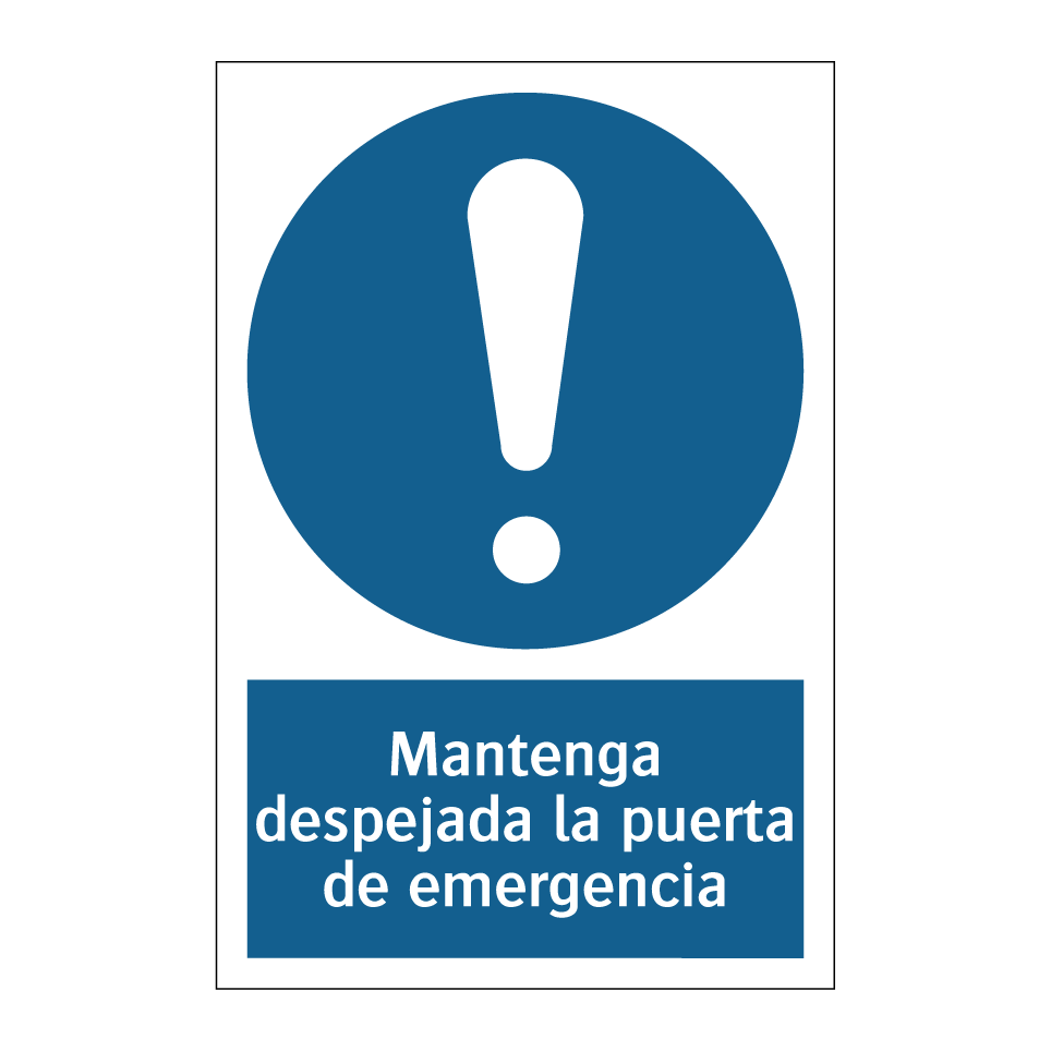 Mantenga despejada la puerta de emergencia