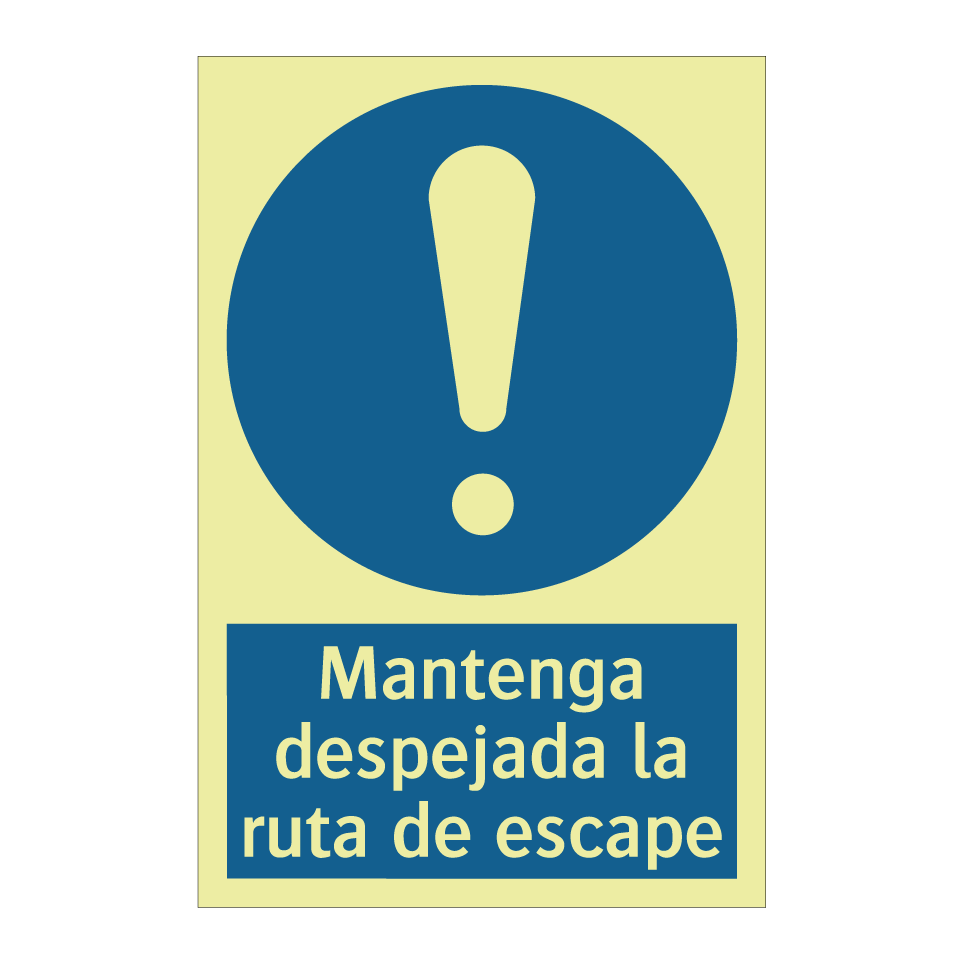 Mantenga despejada la ruta de escape