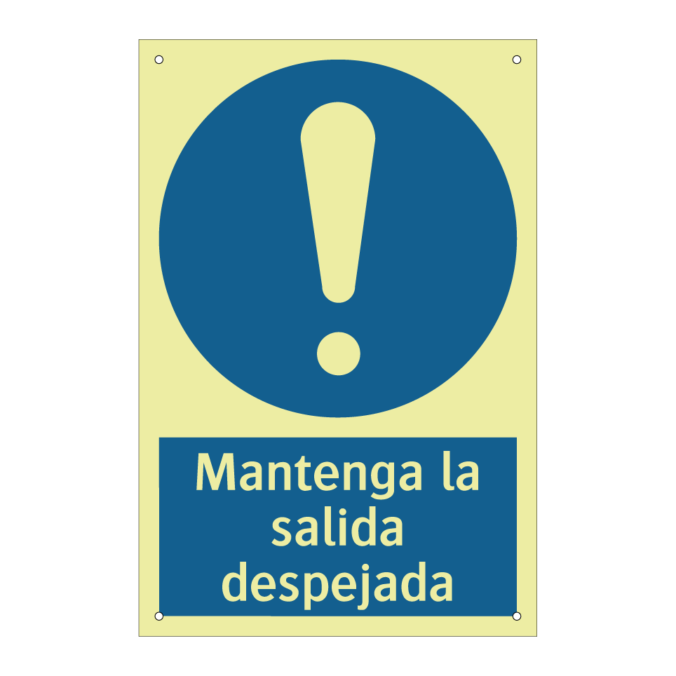 Mantenga la salida despejada