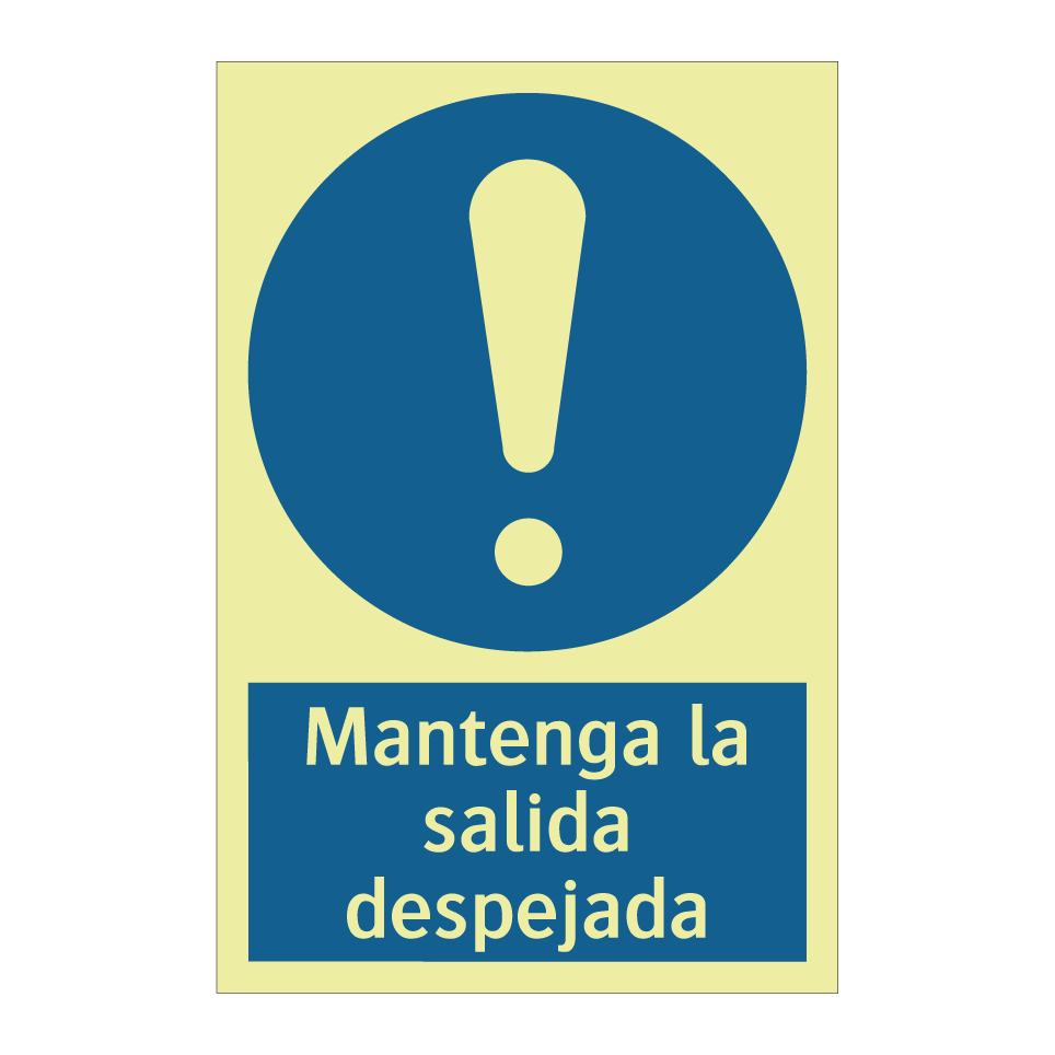 Mantenga la salida despejada