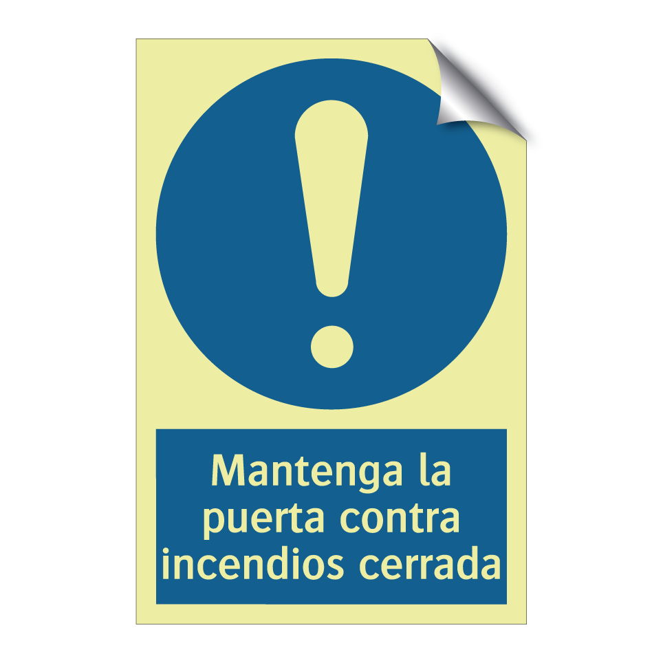Mantenga la puerta contra incendios cerrada