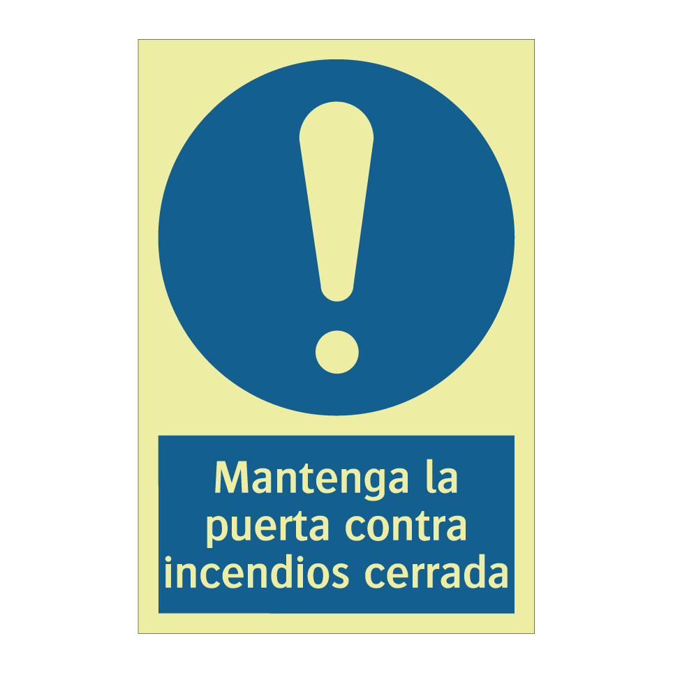 Mantenga la puerta contra incendios cerrada