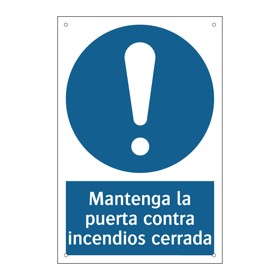 Mantenga la puerta contra incendios cerrada