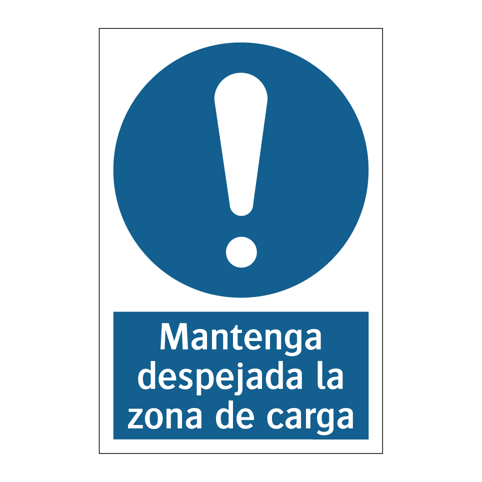 Mantenga despejada la zona de carga