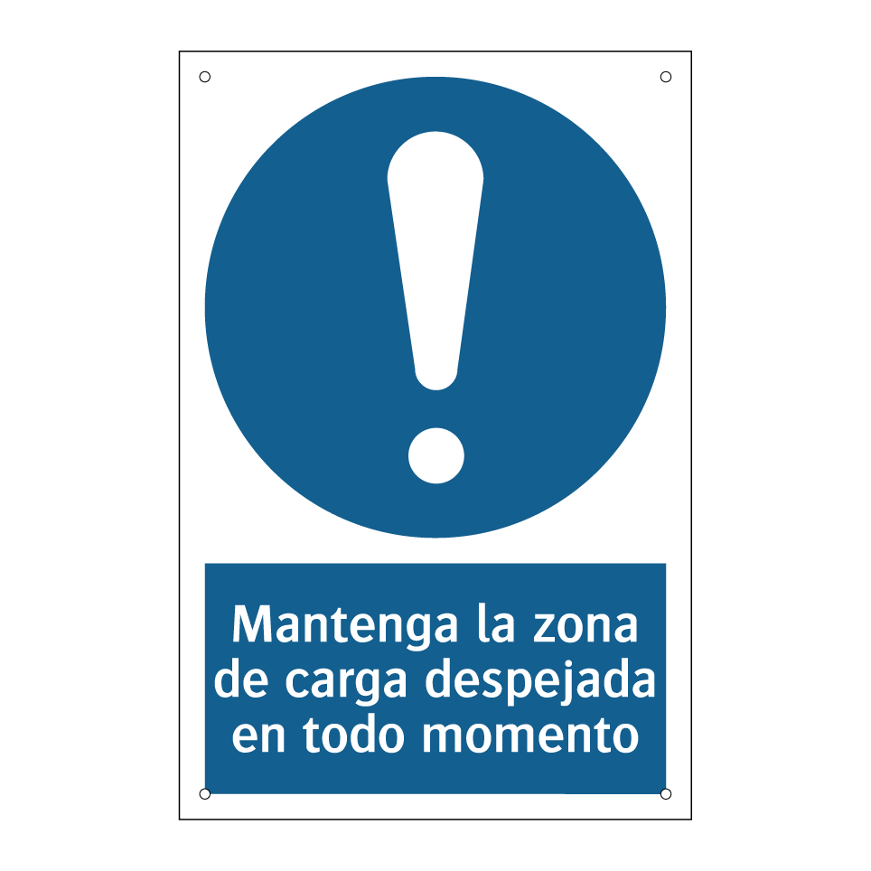 Mantenga la zona de carga despejada en todo momento