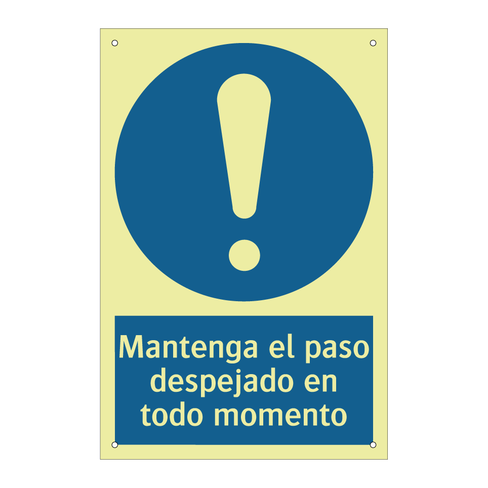 Mantenga el paso despejado en todo momento