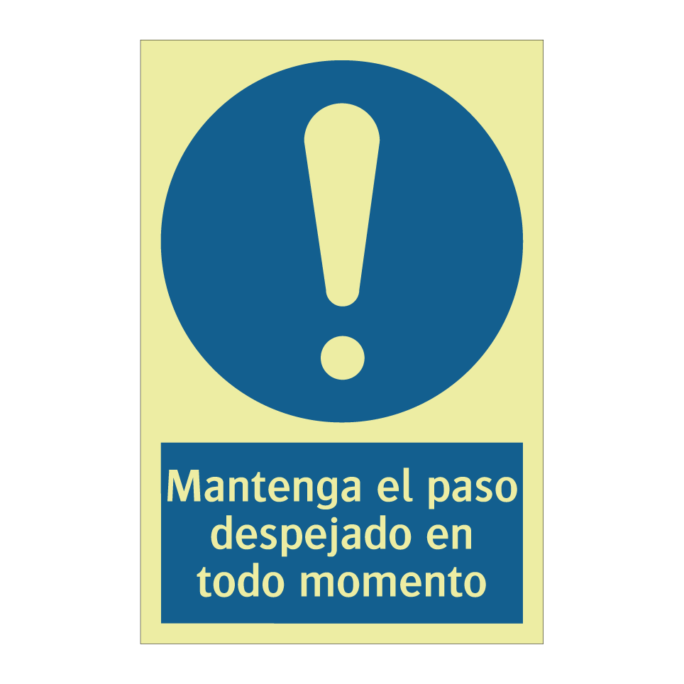 Mantenga el paso despejado en todo momento