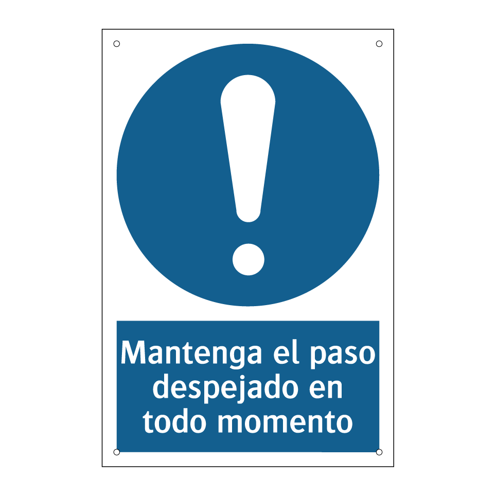 Mantenga el paso despejado en todo momento