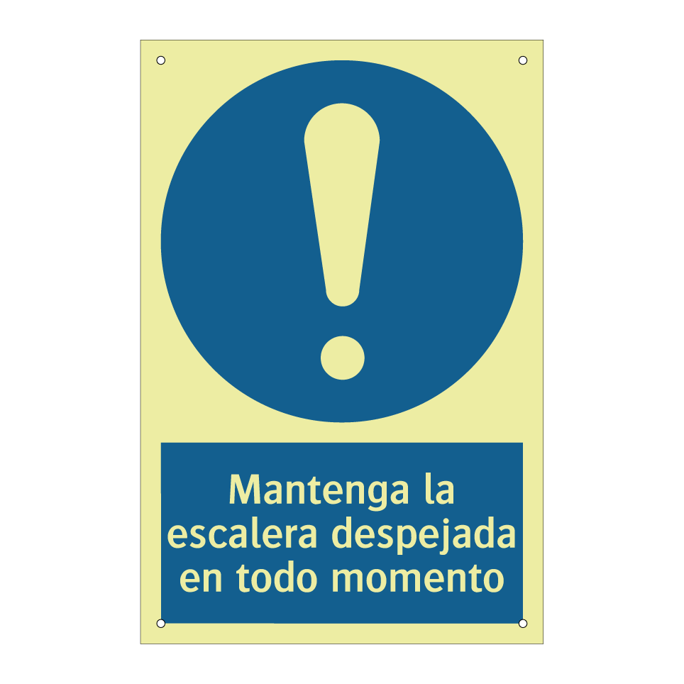 Mantenga la escalera despejada en todo momento