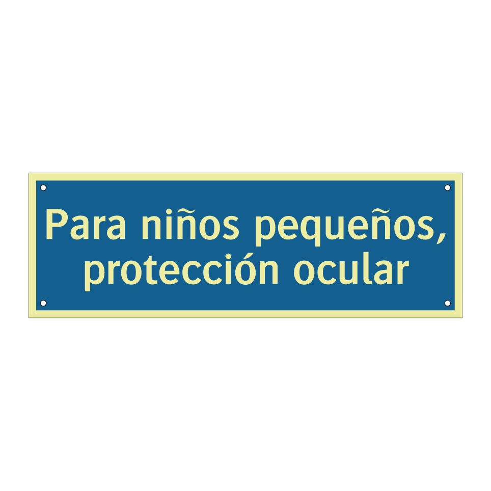Para niños pequeños, protección ocular