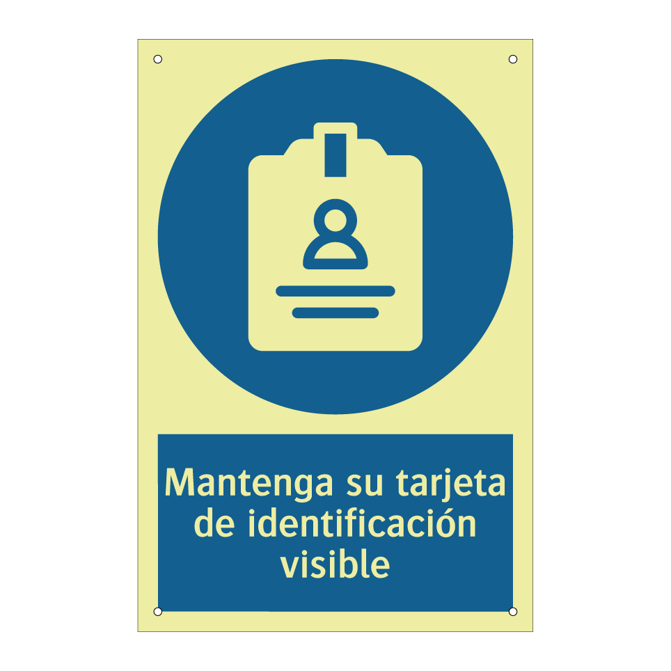 Mantenga su tarjeta de identificación visible