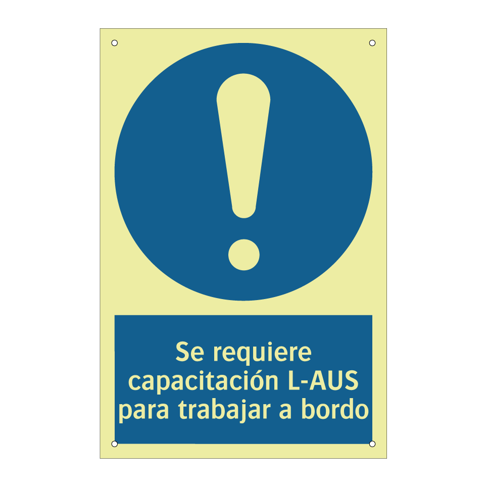 Se requiere capacitación L-AUS para trabajar a bordo