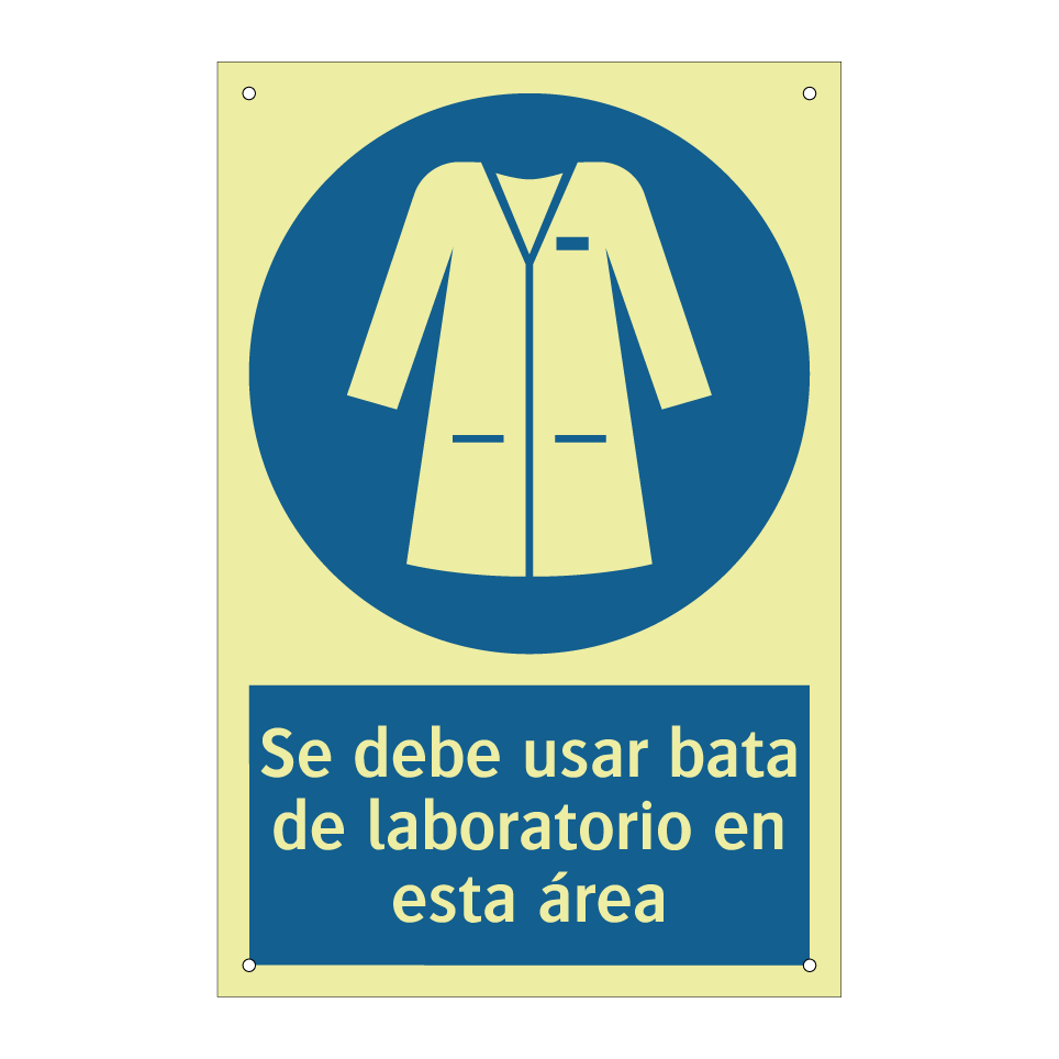 Se debe usar bata de laboratorio en esta área
