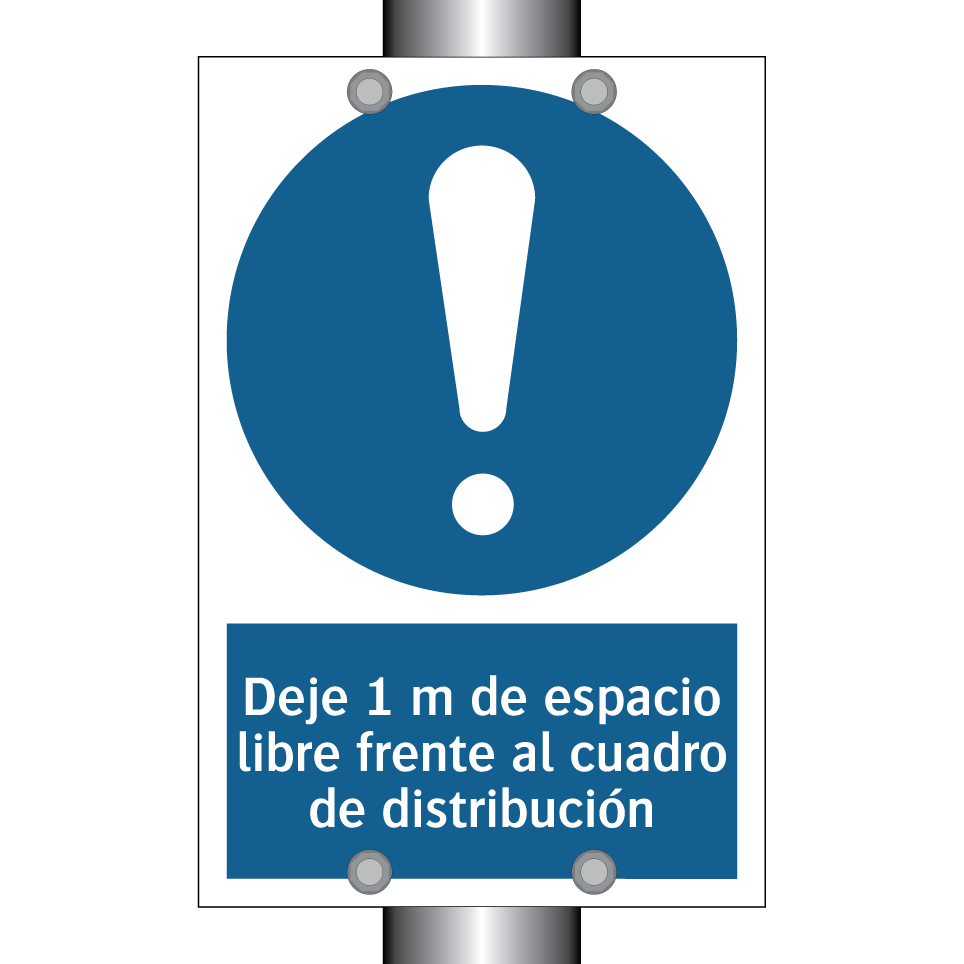 Deje 1 m de espacio libre frente al cuadro de distribución