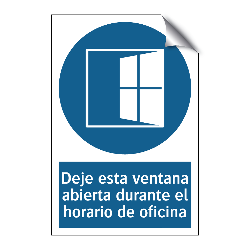 Deje esta ventana abierta durante el horario de oficina